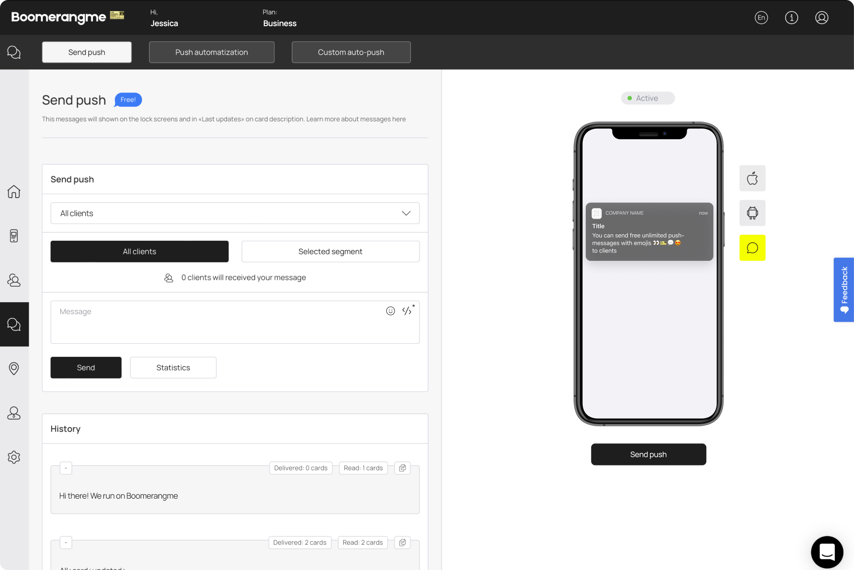 screenshot of Boomerangme