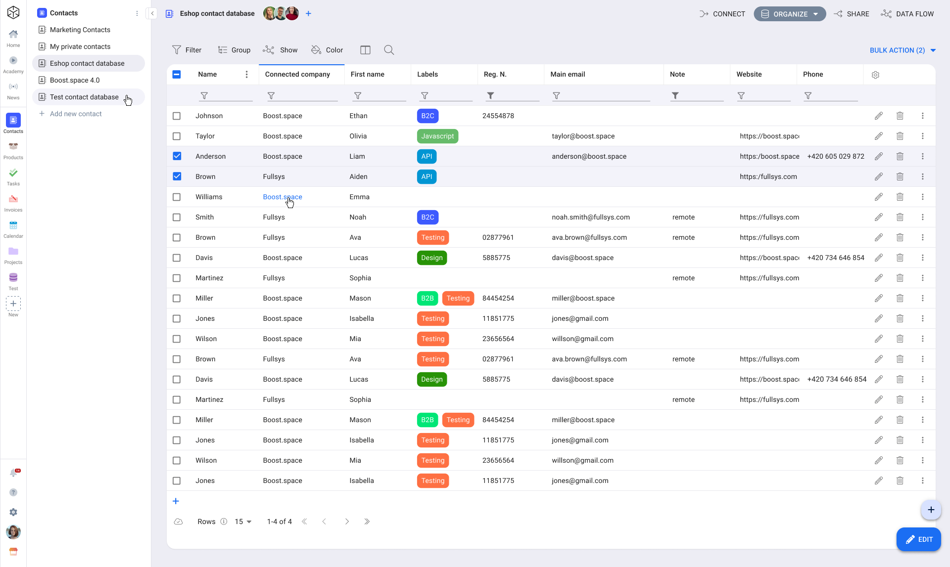 screenshot of Boost.space