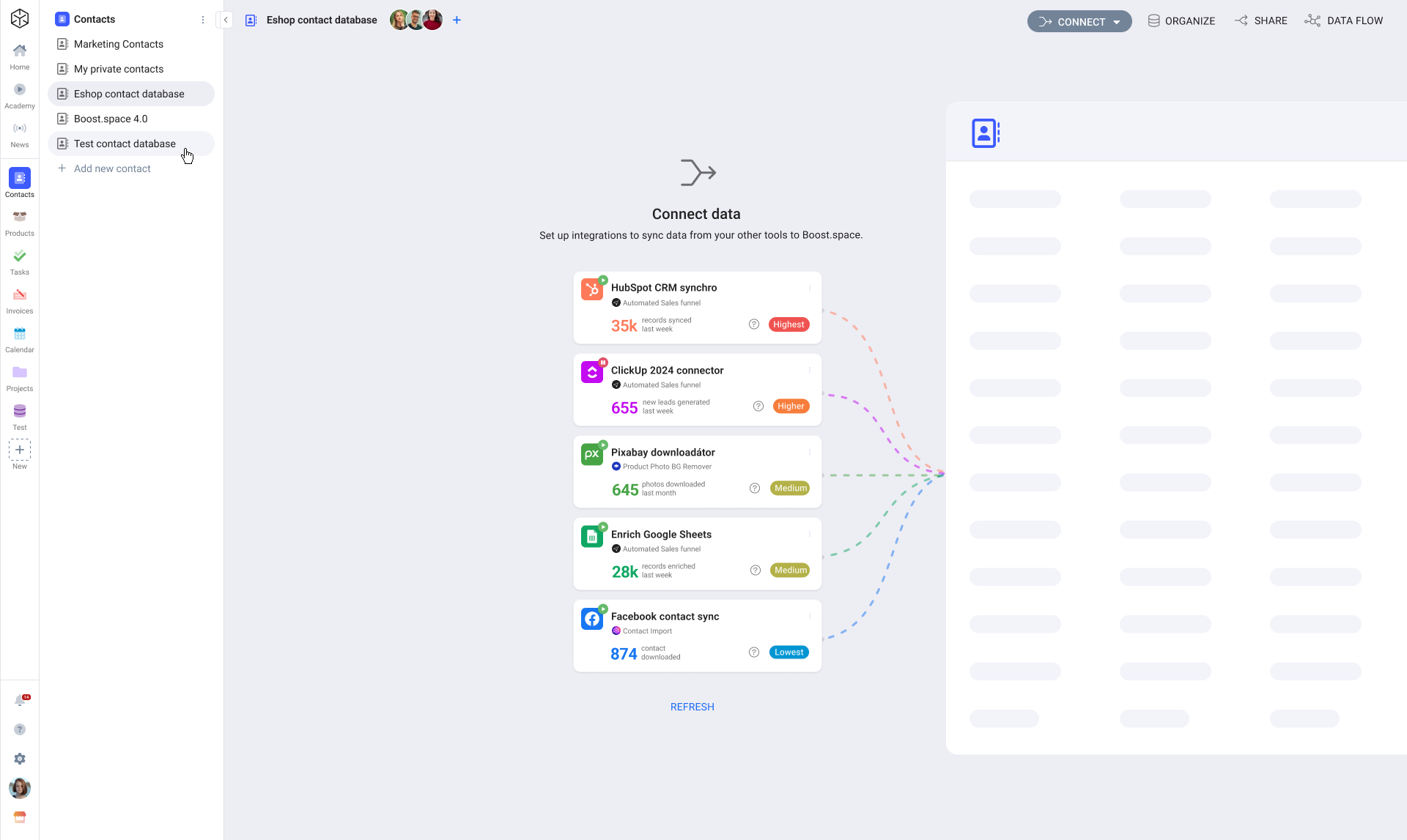 screenshot of Boost.space