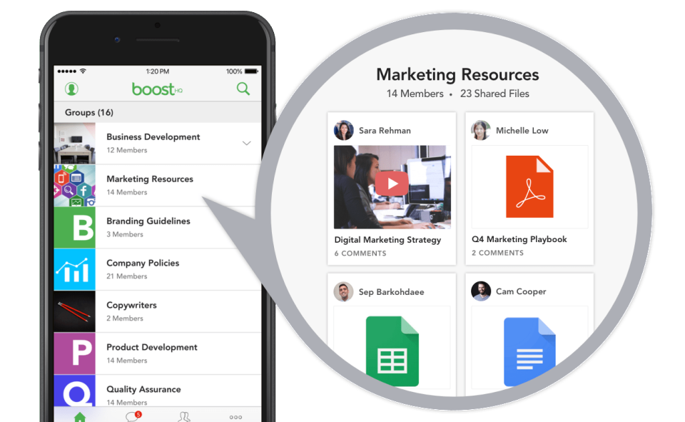 screenshot of BoostHQ