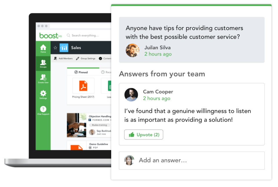 screenshot of BoostHQ