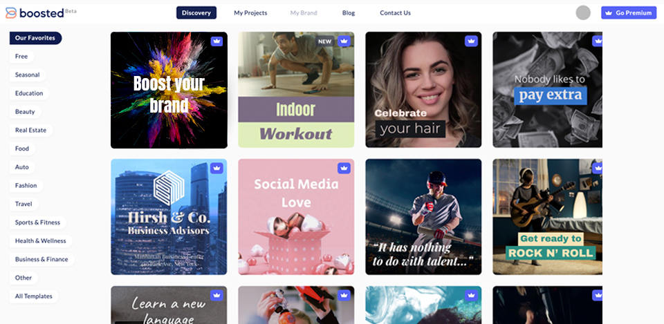 screenshot of Boosted