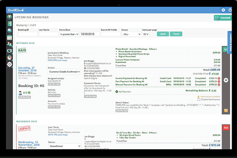 screenshot of BoothBook