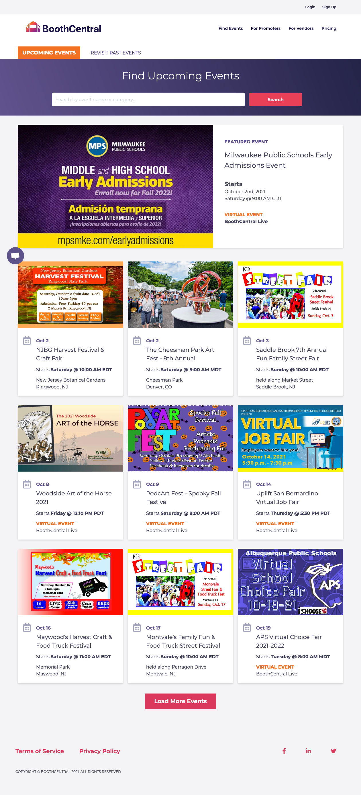 screenshot of BoothCentral