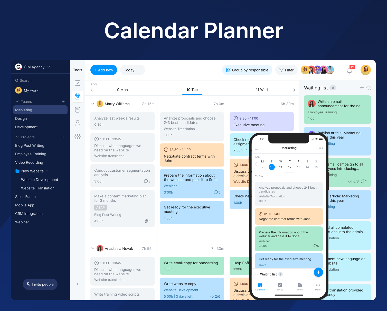 screenshot of Bordio