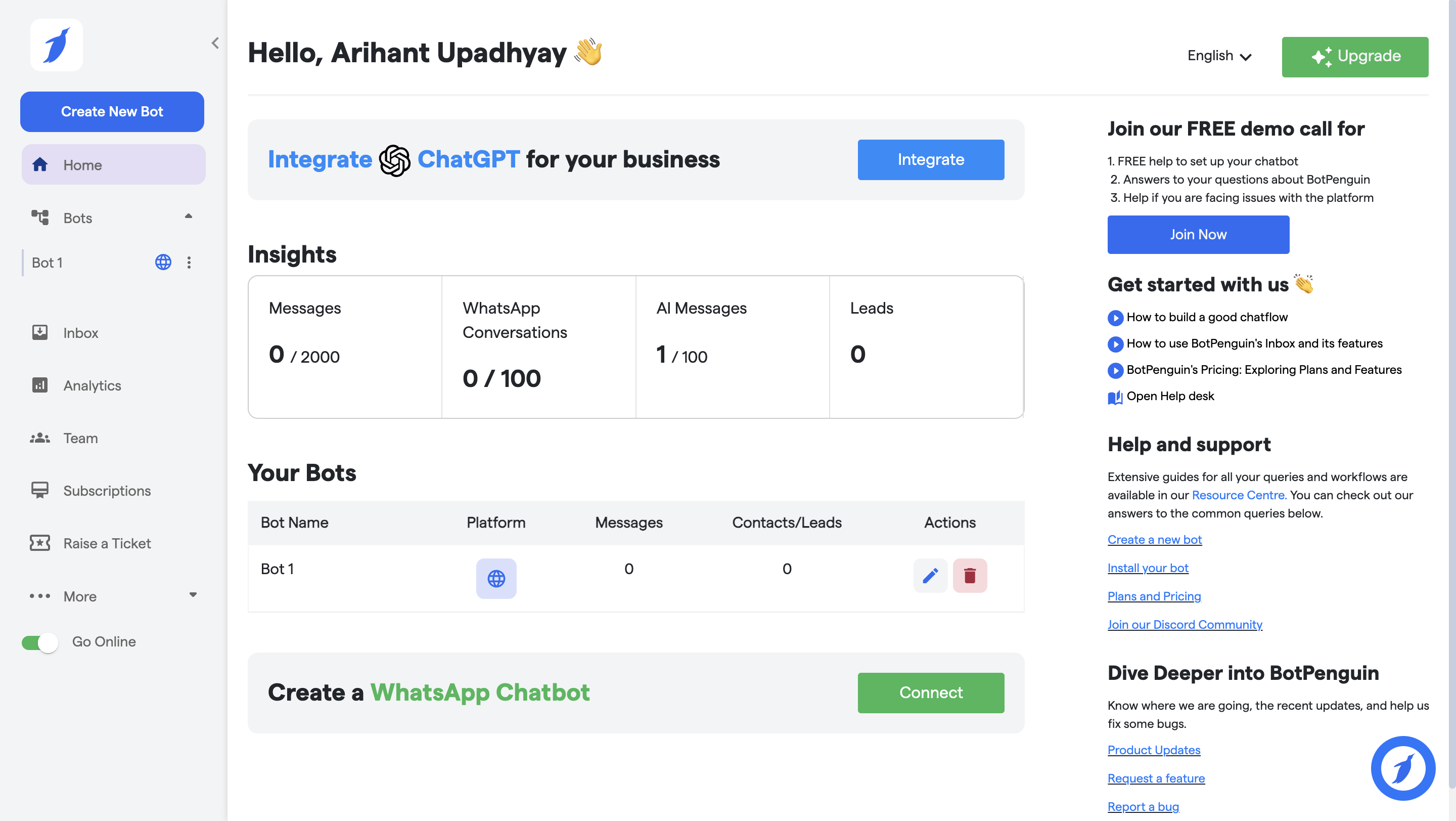 screenshot of BotPenguin