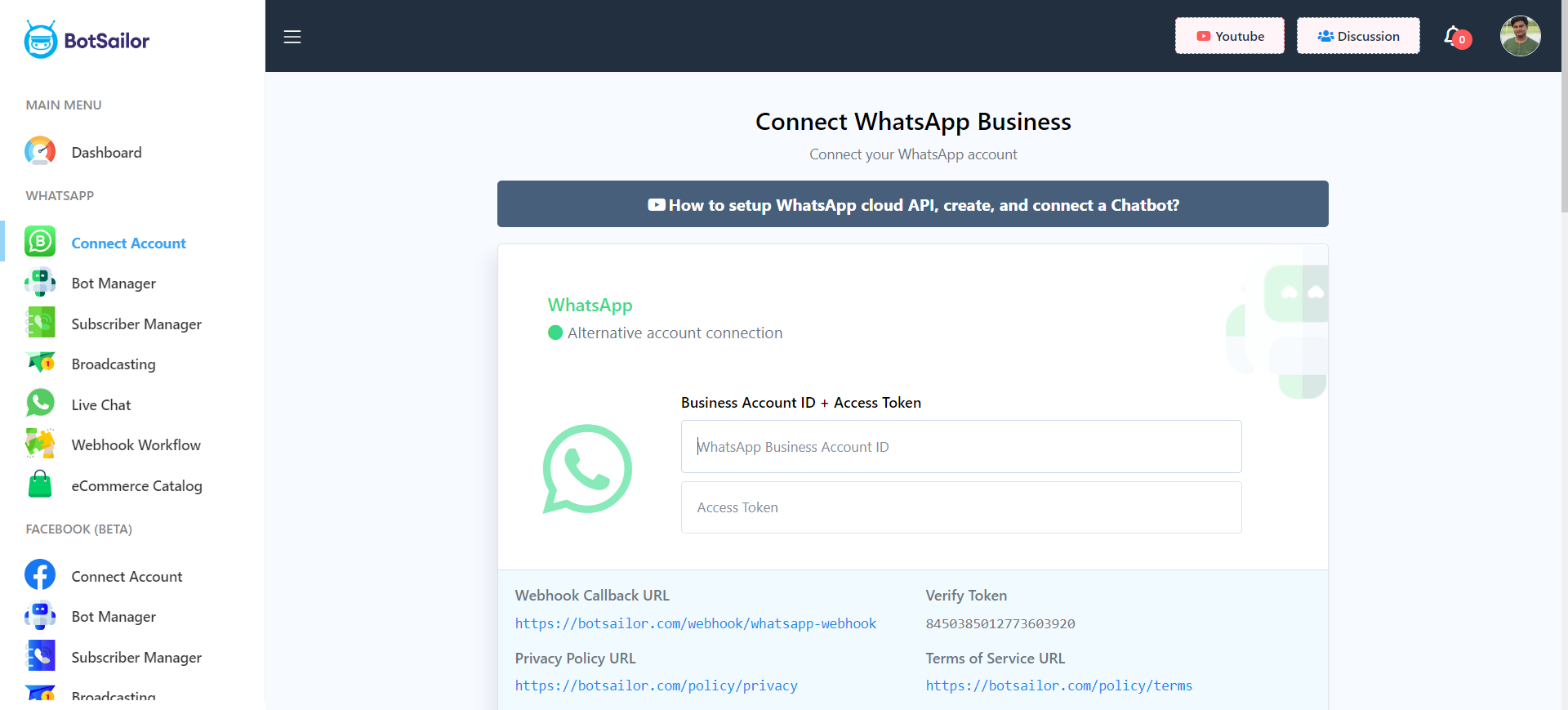 screenshot of BotSailor