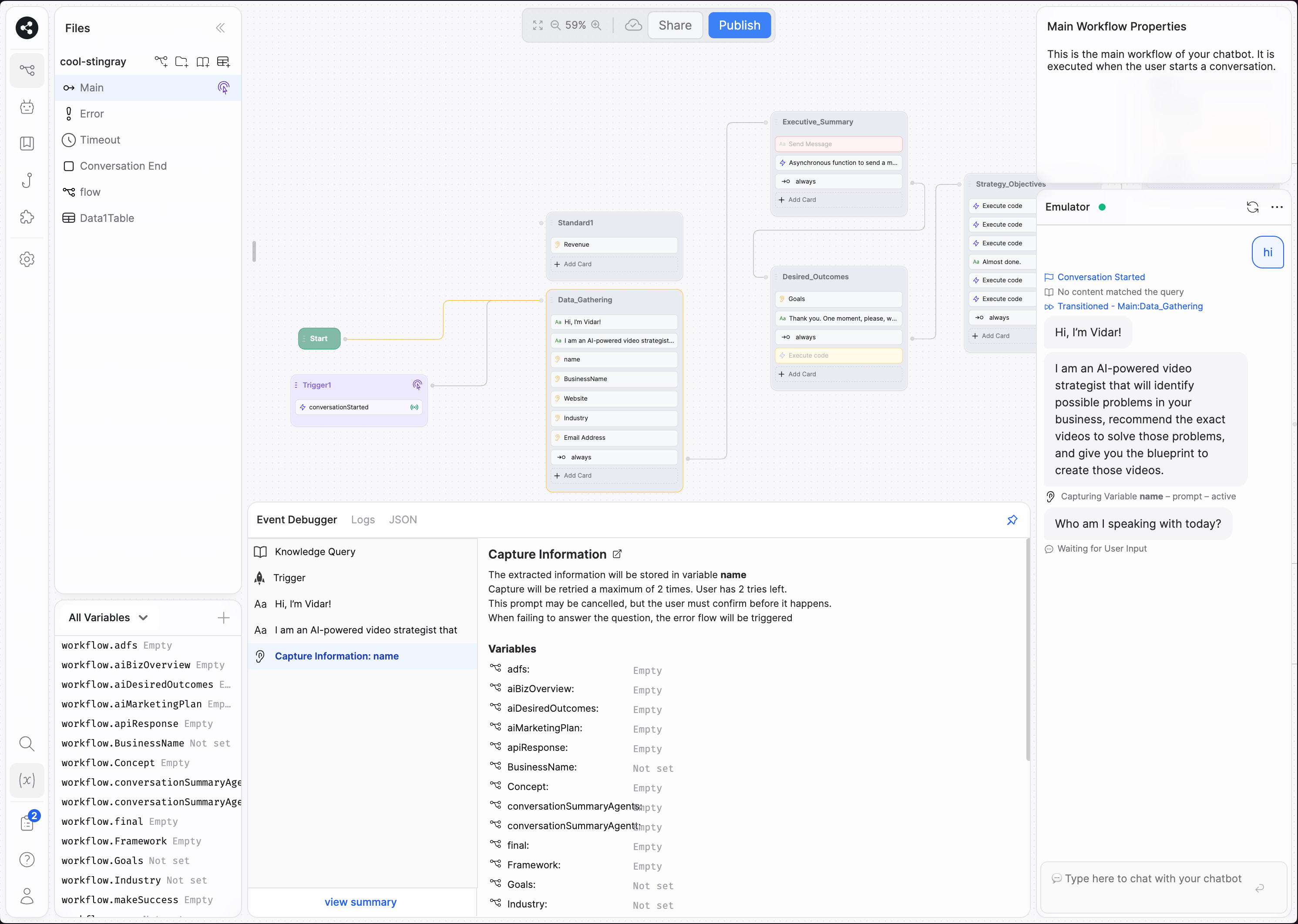 screenshot of Botpress