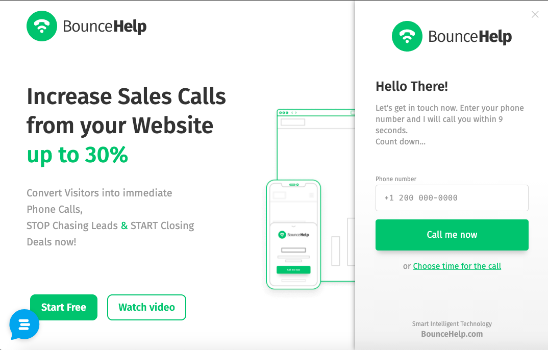 screenshot of BounceHelp