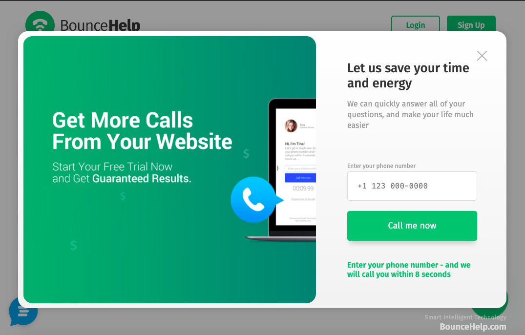 screenshot of BounceHelp