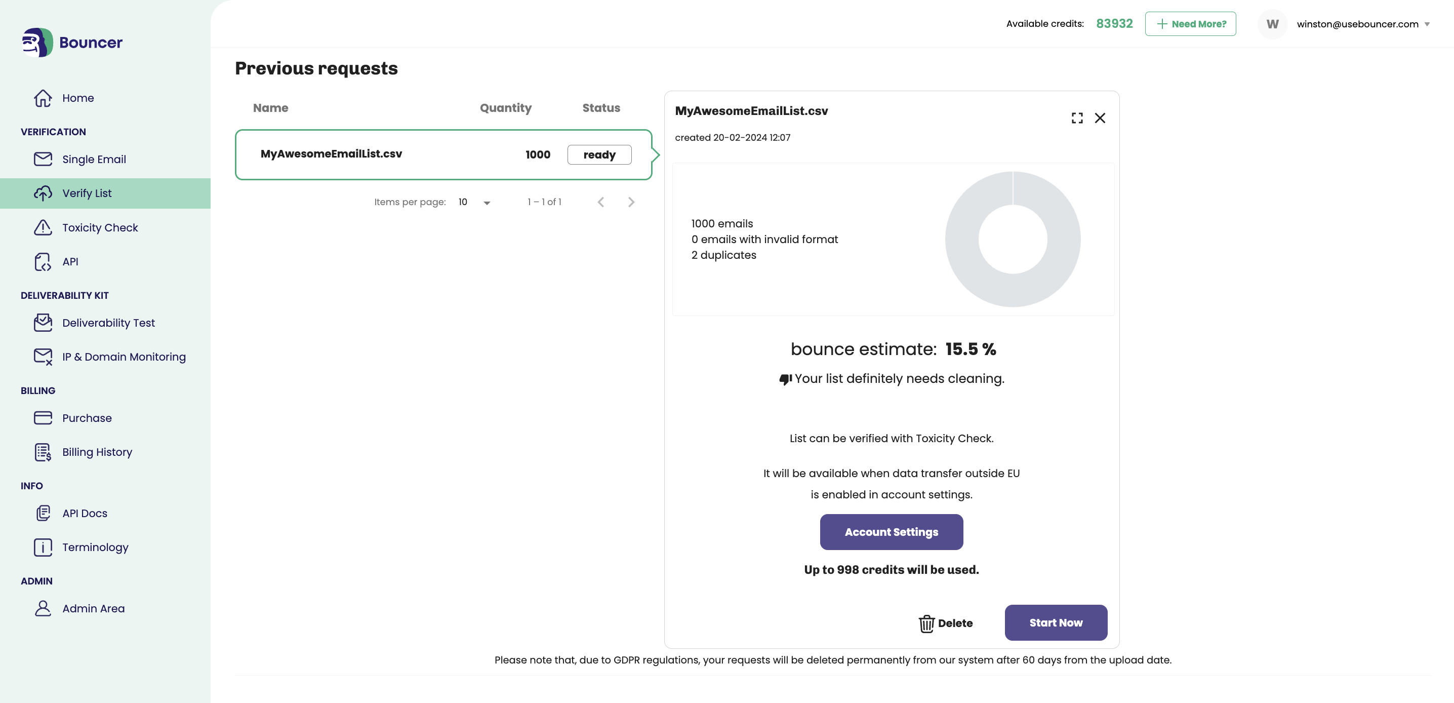 screenshot of Bouncer