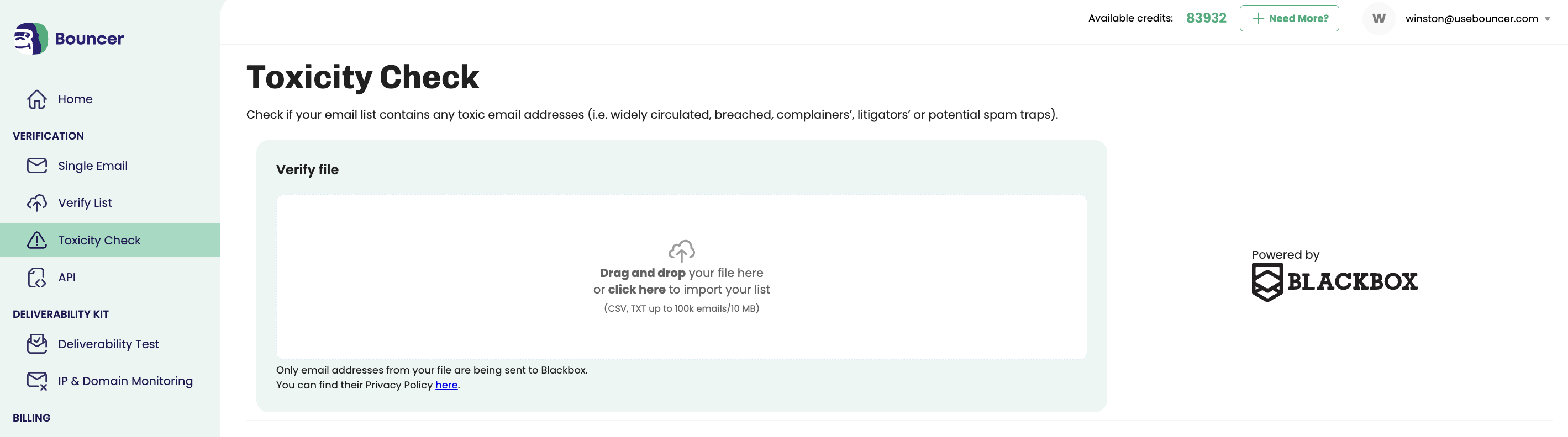 screenshot of Bouncer