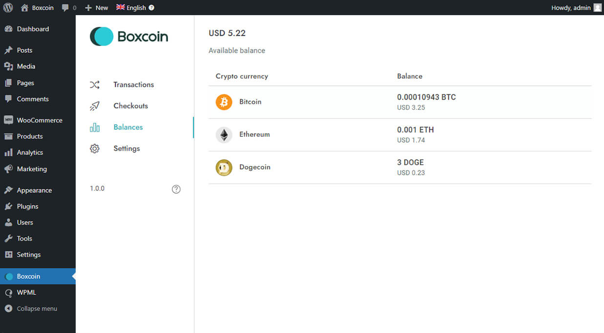 screenshot of Boxcoin