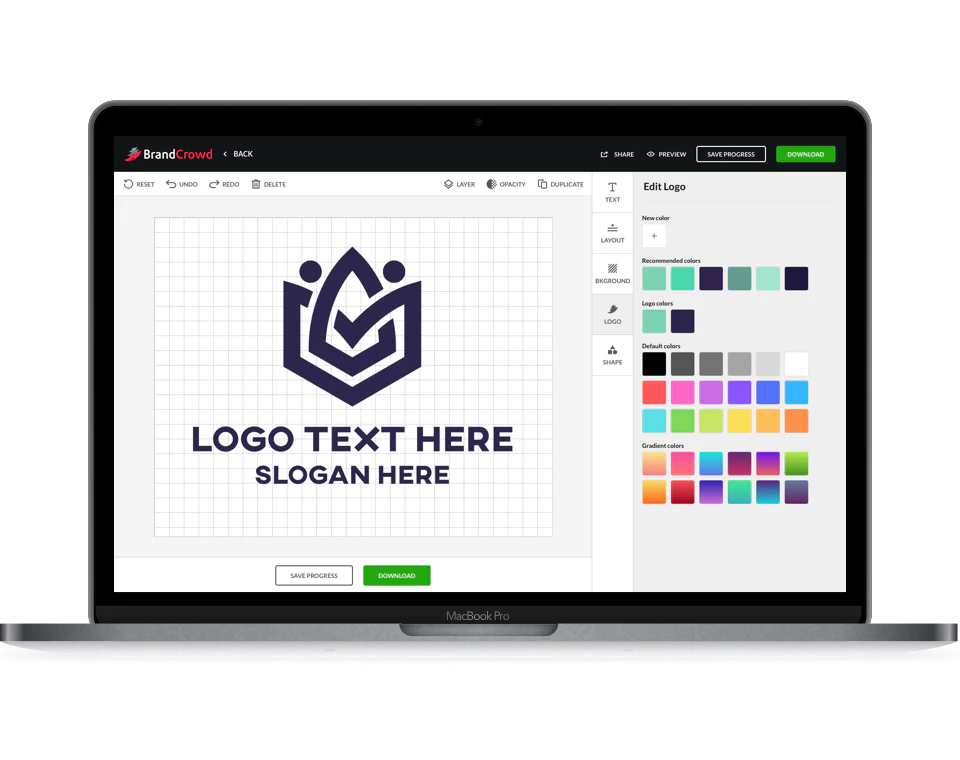 screenshot of BrandCrowd