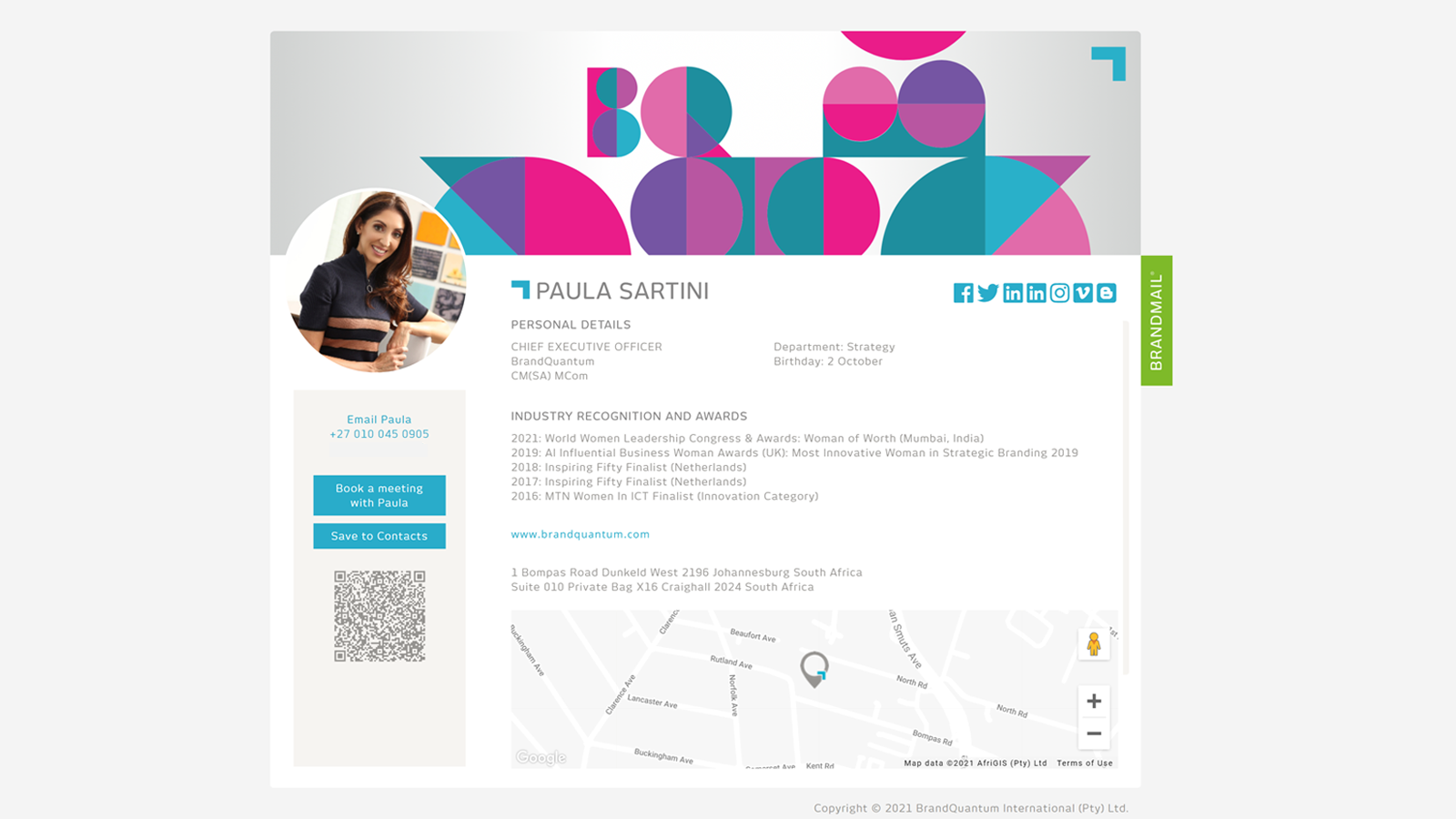 screenshot of BrandMail