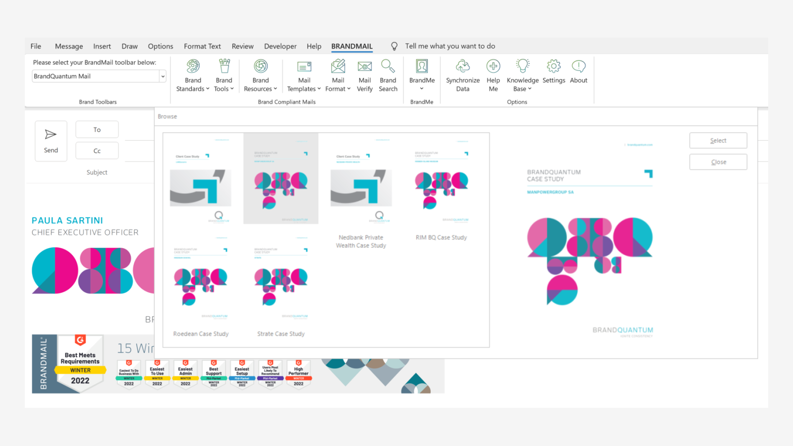 screenshot of BrandMail