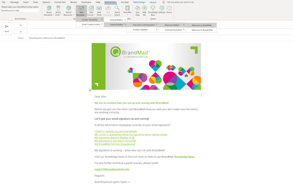 screenshot of BrandMail