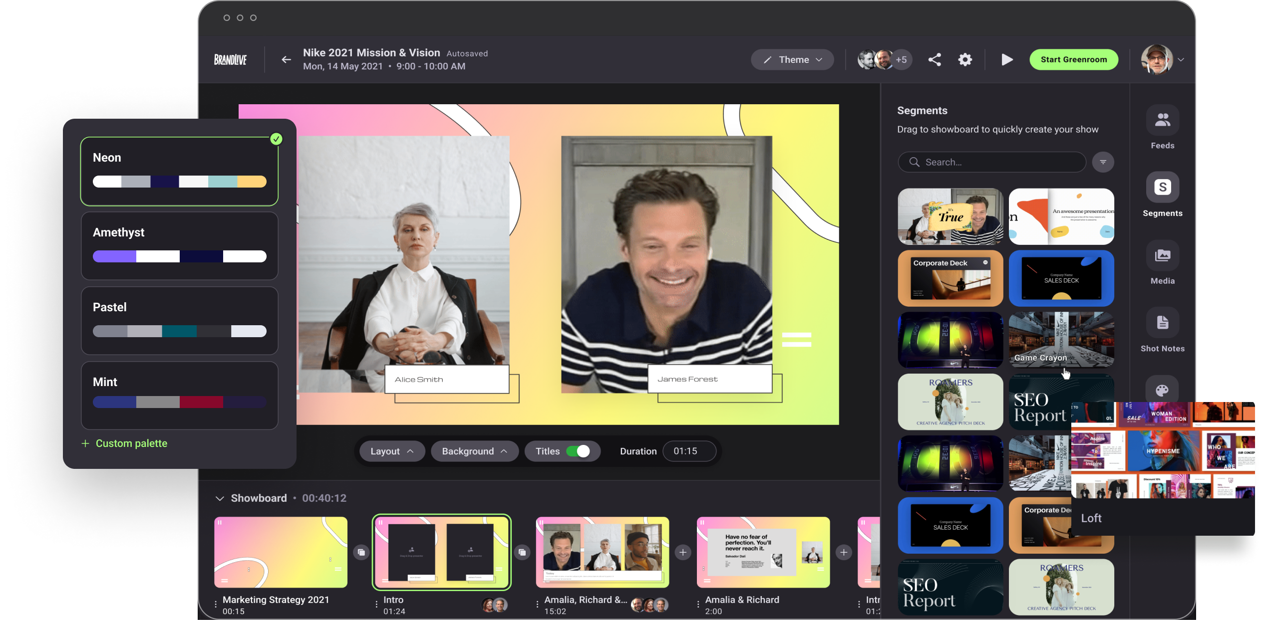 screenshot of Brandlive