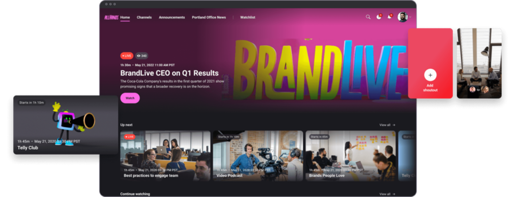 screenshot of Brandlive