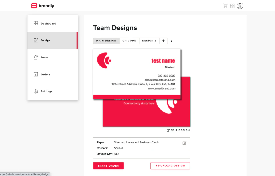 screenshot of Brandly