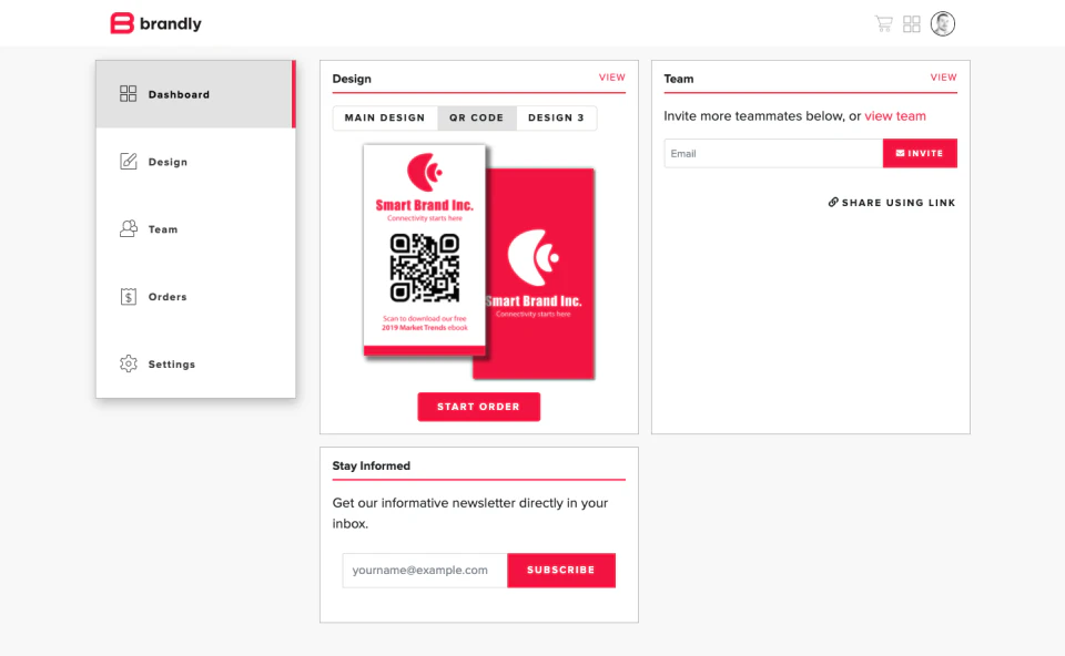 screenshot of Brandly