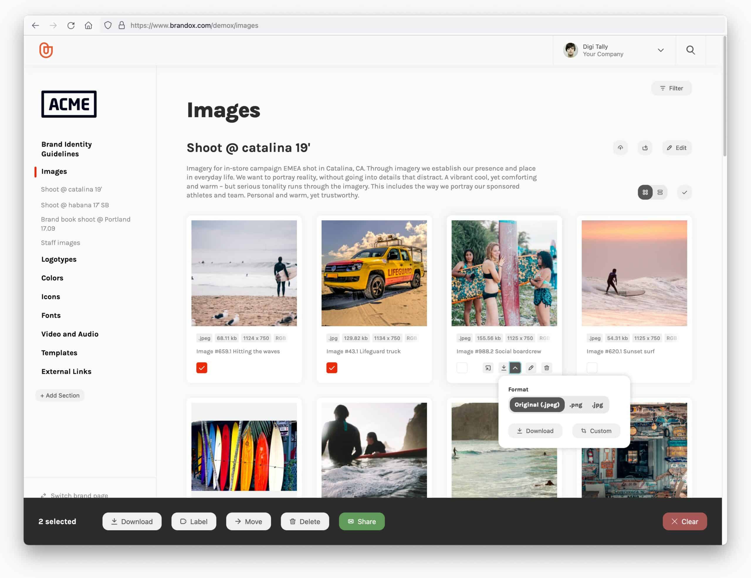 screenshot of Brandox