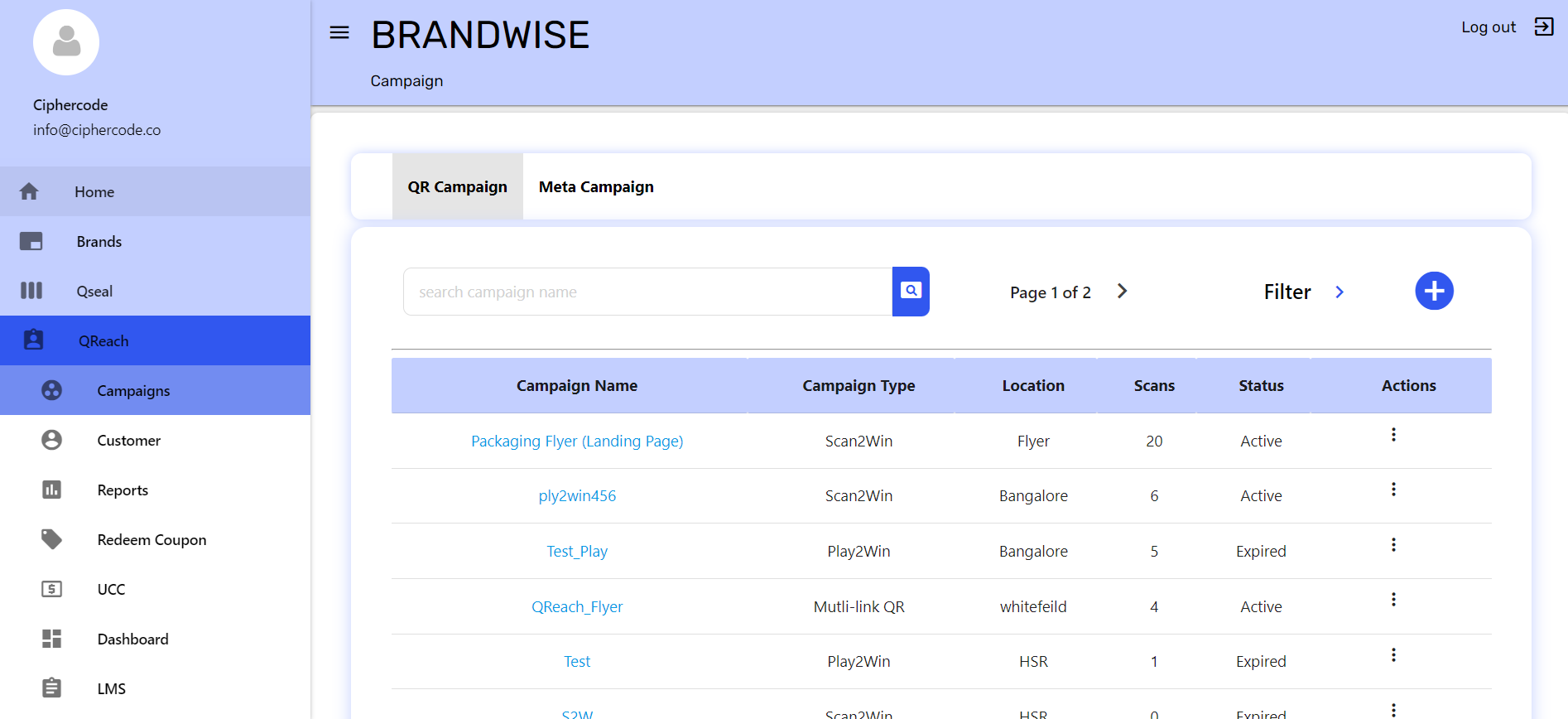 screenshot of Brandwise
