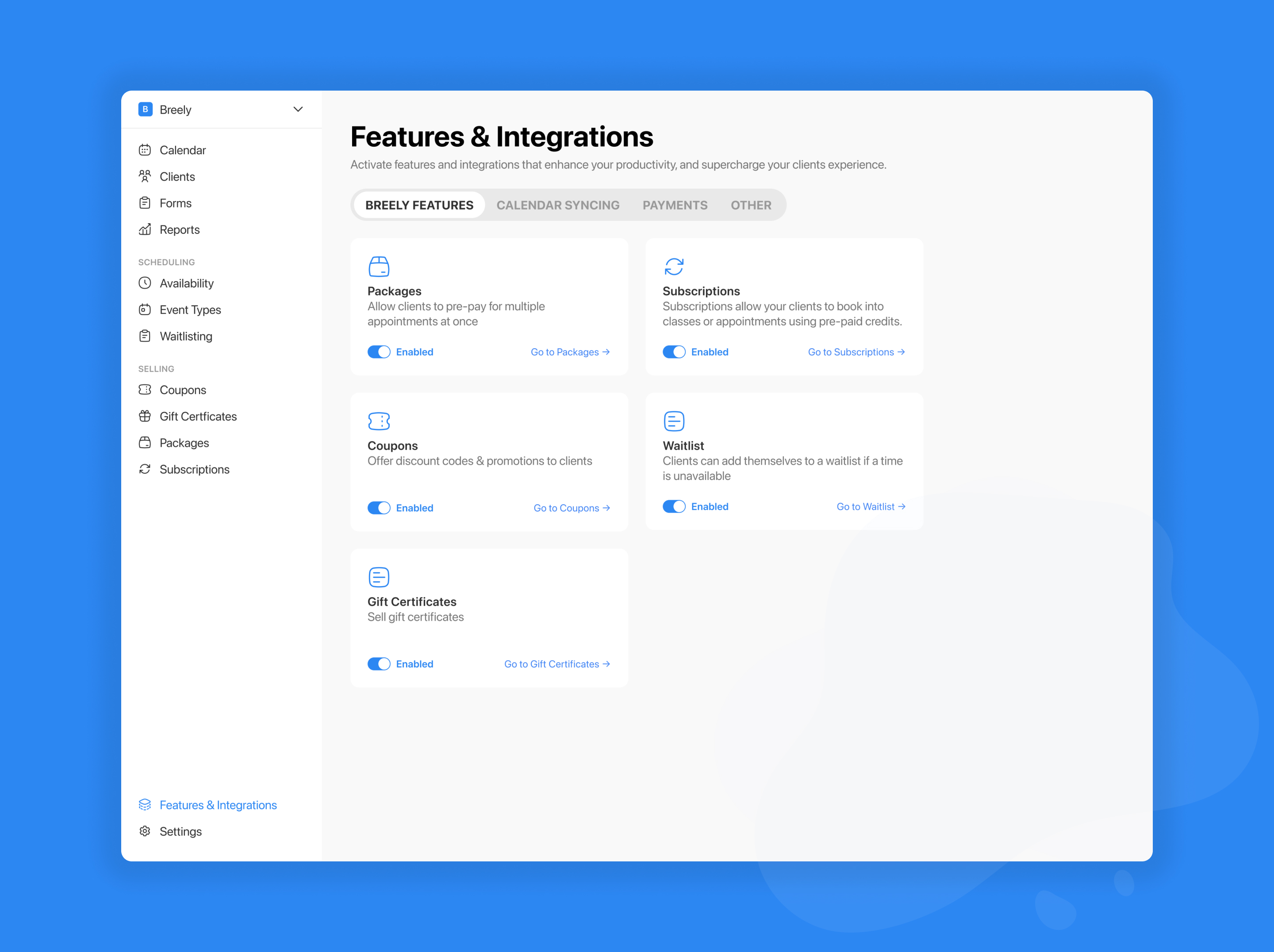 screenshot of Breely