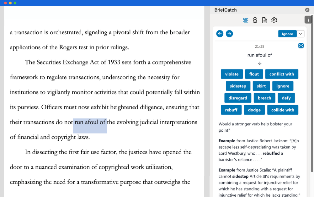 screenshot of BriefCatch