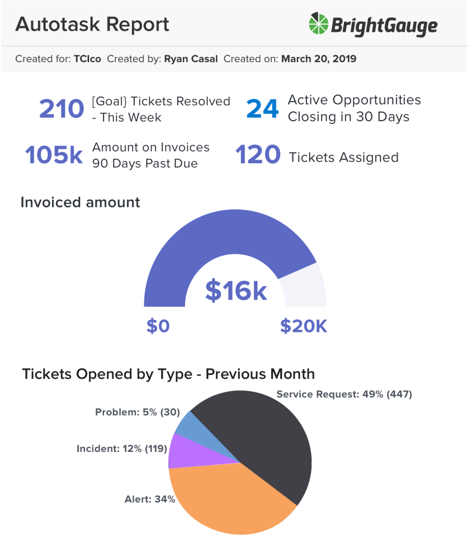 screenshot of BrightGauge