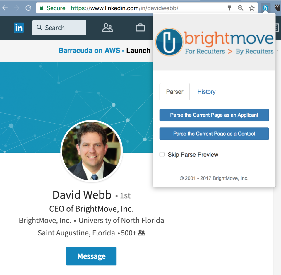 screenshot of BrightMove