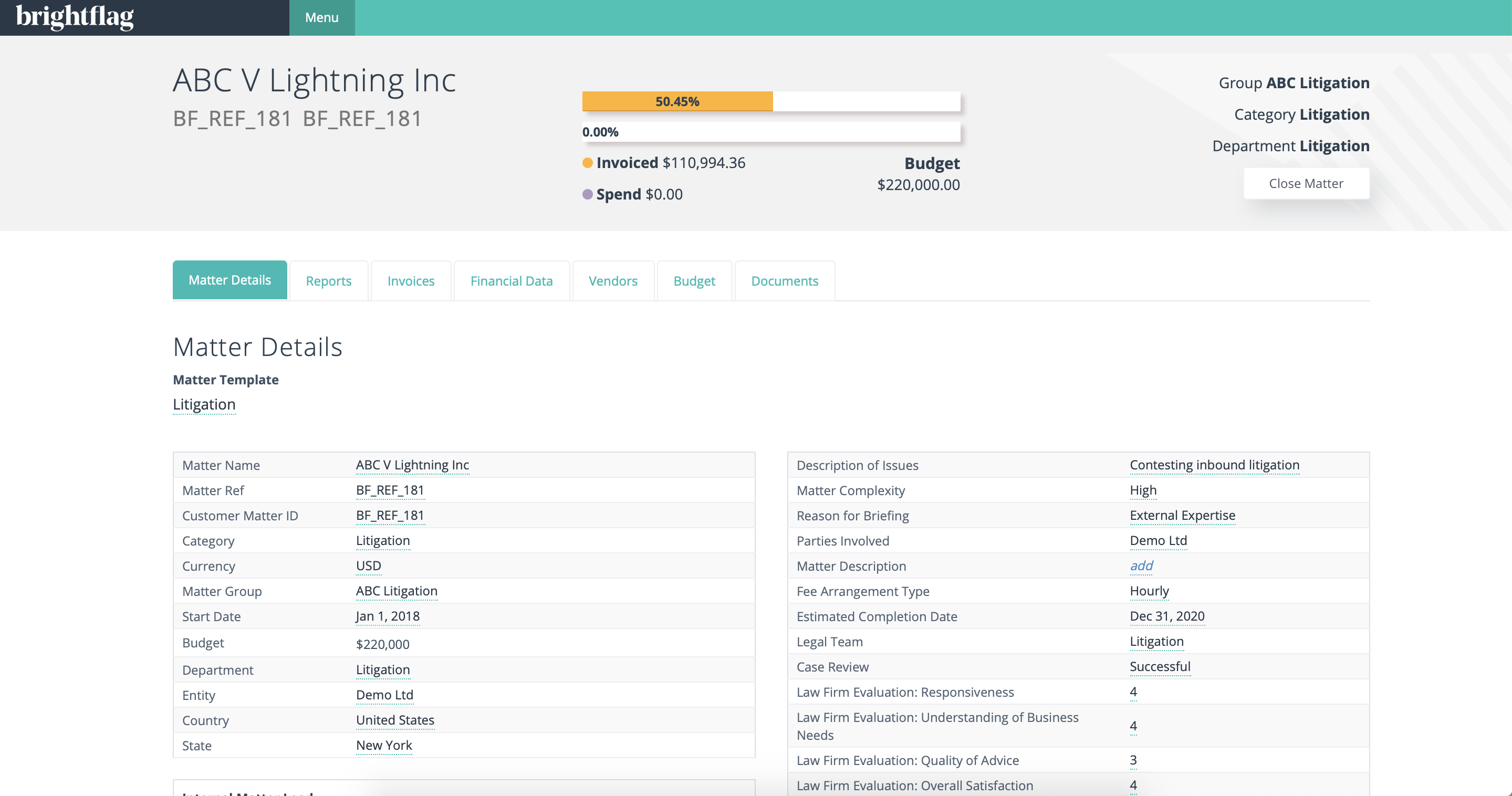 screenshot of Brightflag