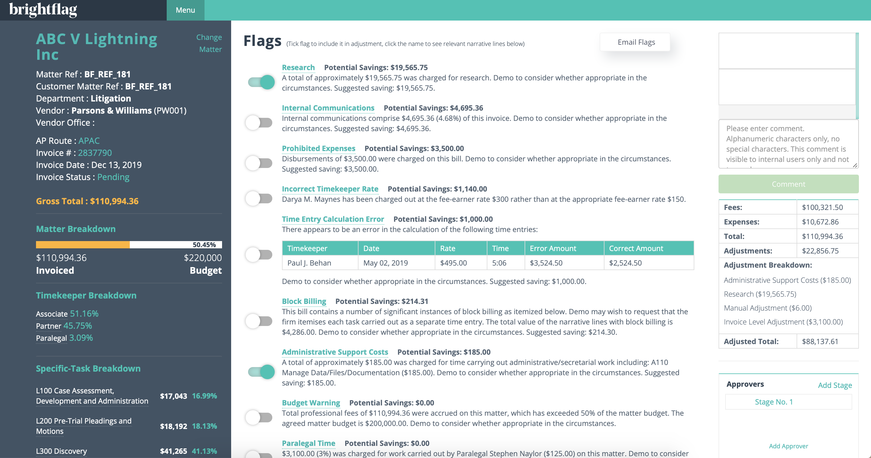 screenshot of Brightflag