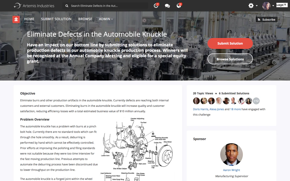 screenshot of Brightidea