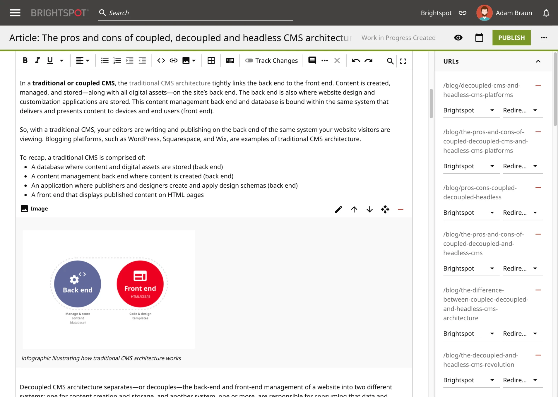 screenshot of Brightspot