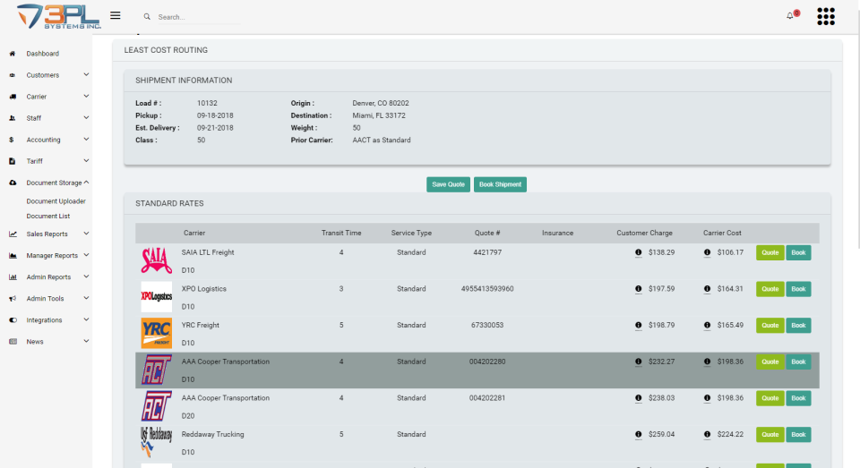 screenshot of BrokerWare
