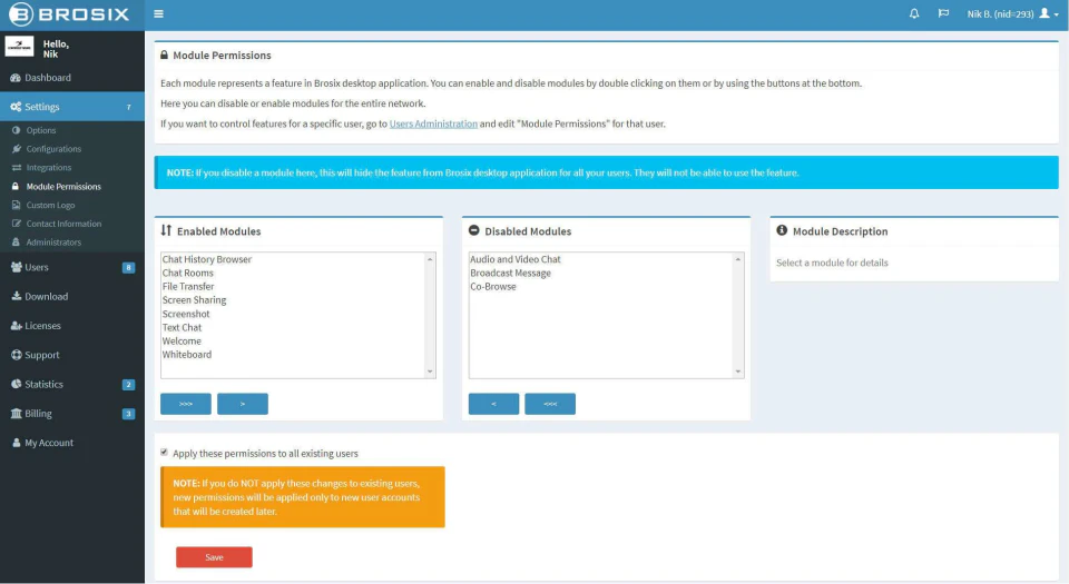 screenshot of Brosix