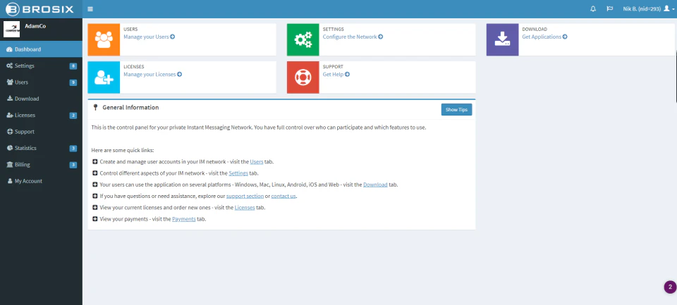 screenshot of Brosix