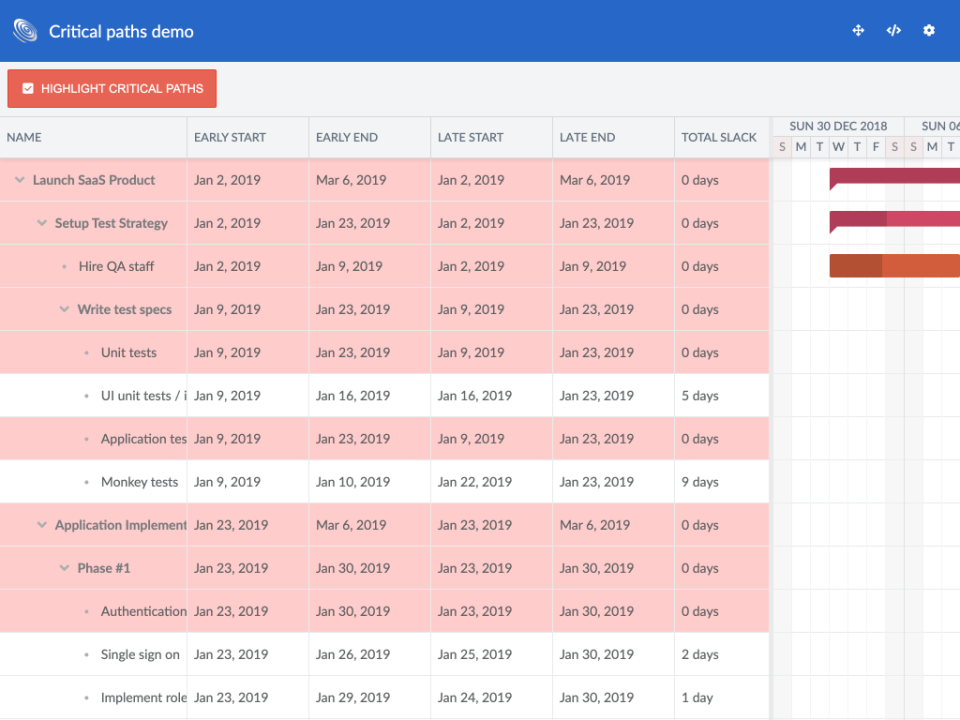 screenshot of Bryntum