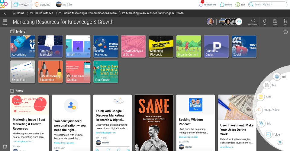 screenshot of Bublup