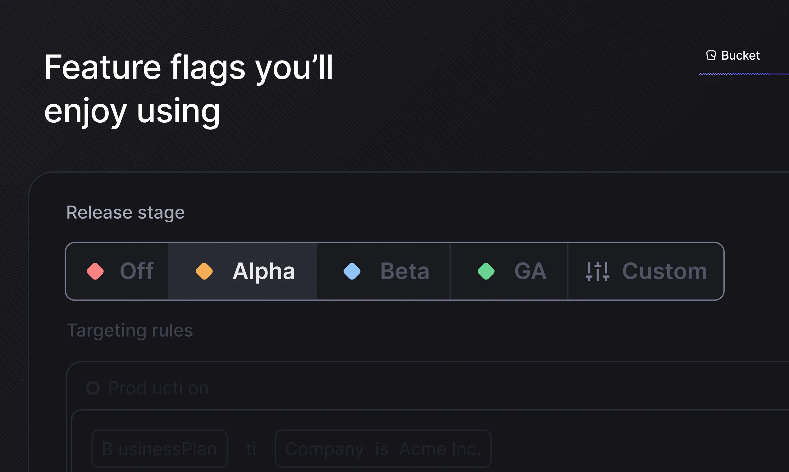 screenshot of Bucket