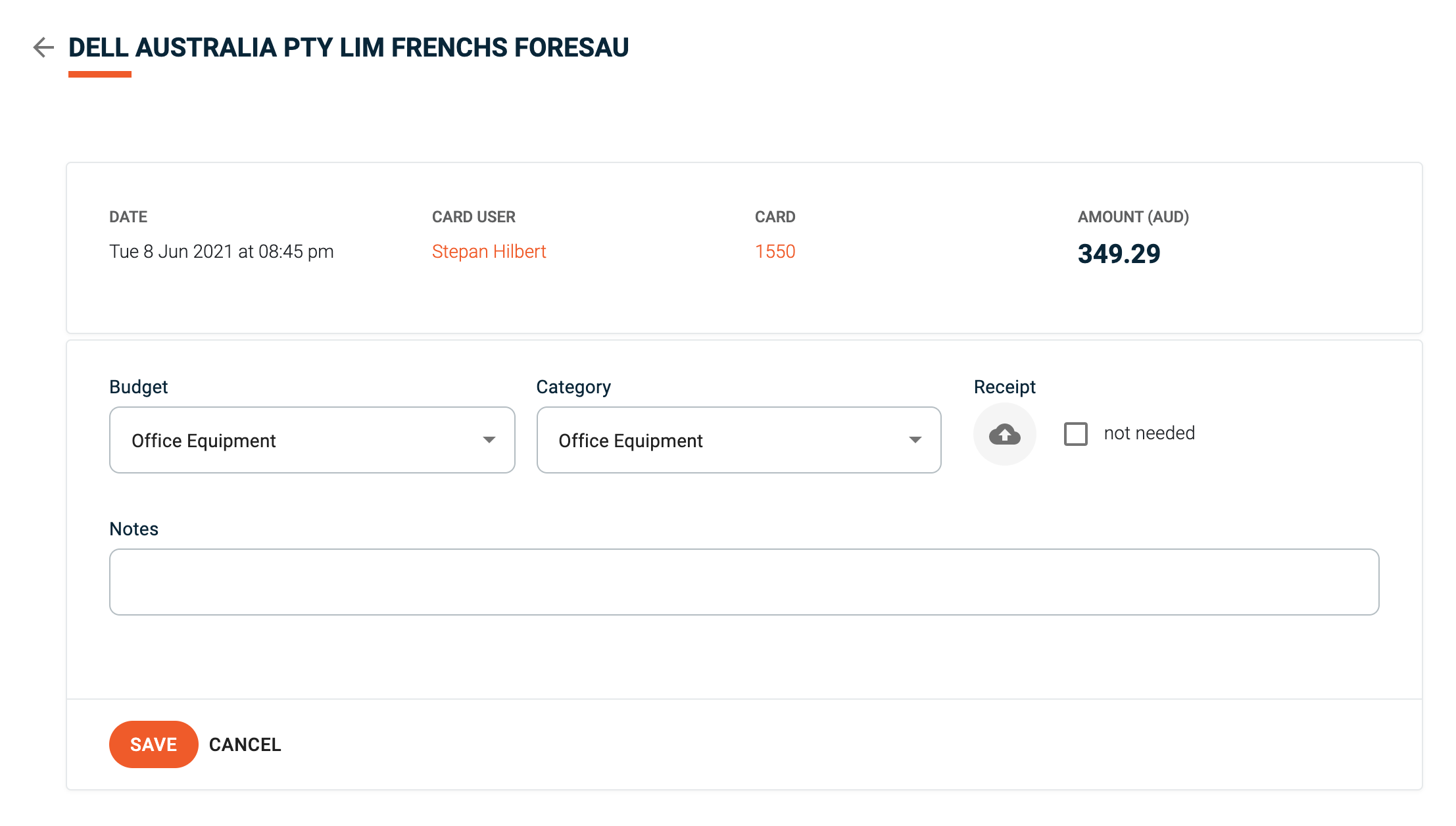 screenshot of Budgetly