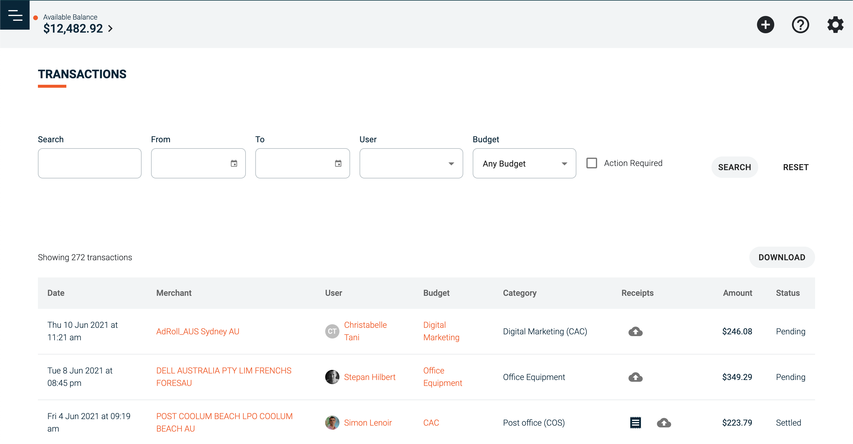 screenshot of Budgetly