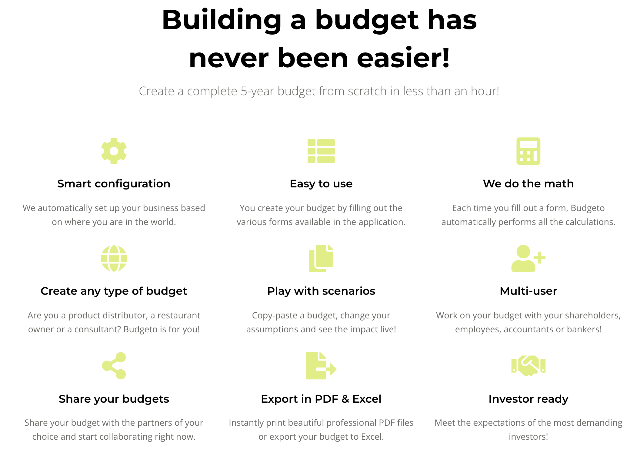 screenshot of Budgeto