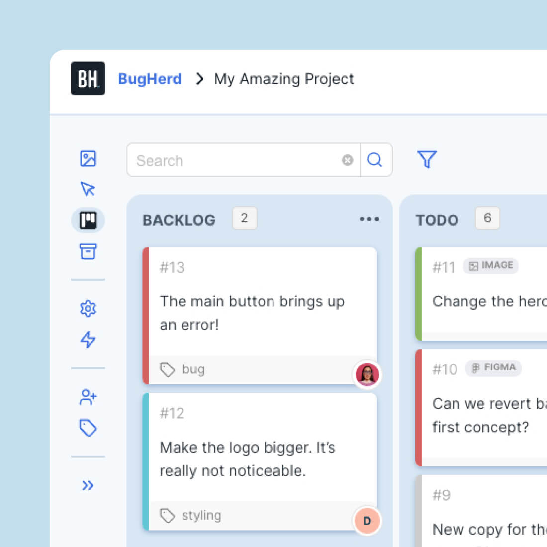 screenshot of BugHerd