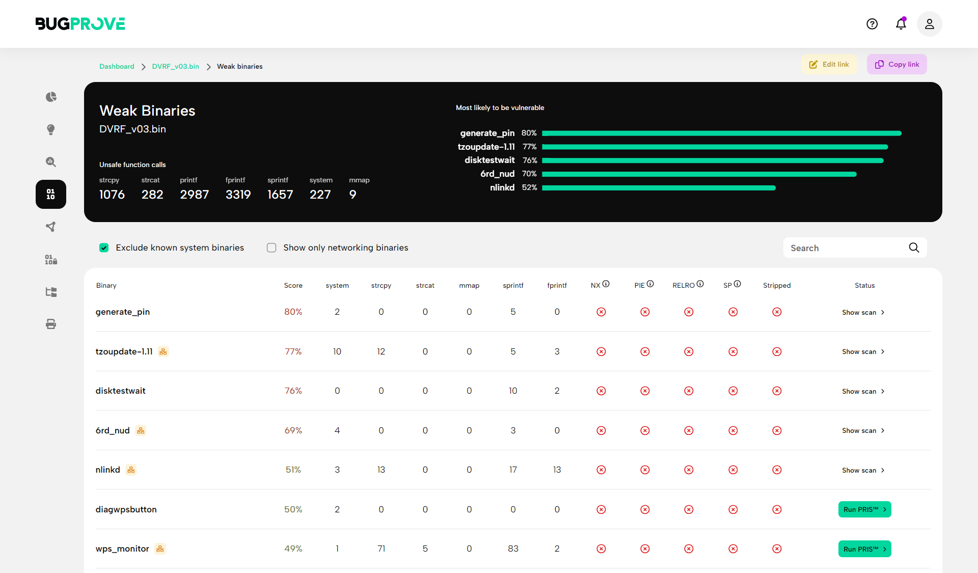 screenshot of BugProve