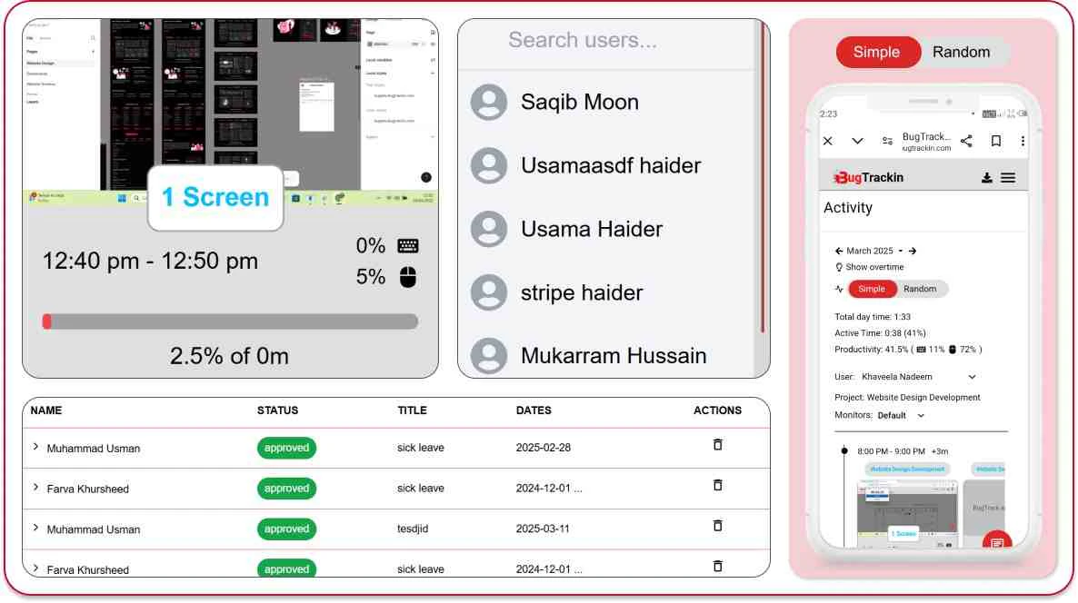 screenshot of BugTrackin