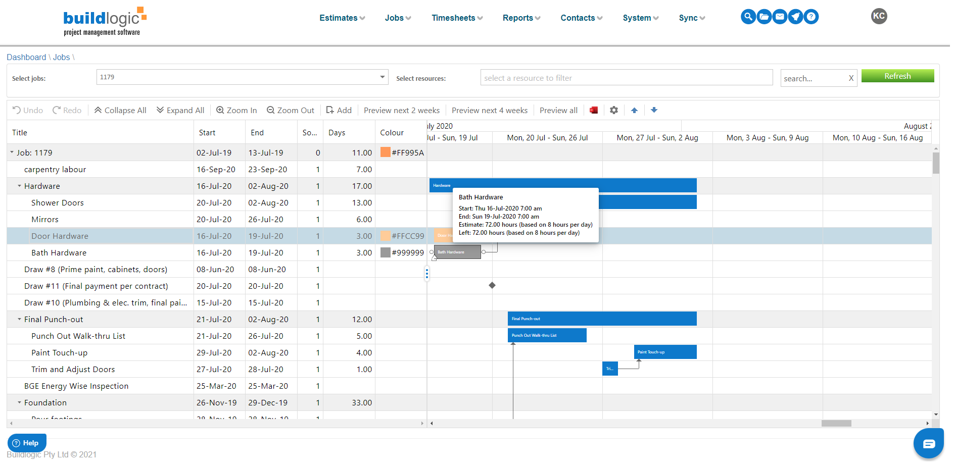 screenshot of BuildLogic