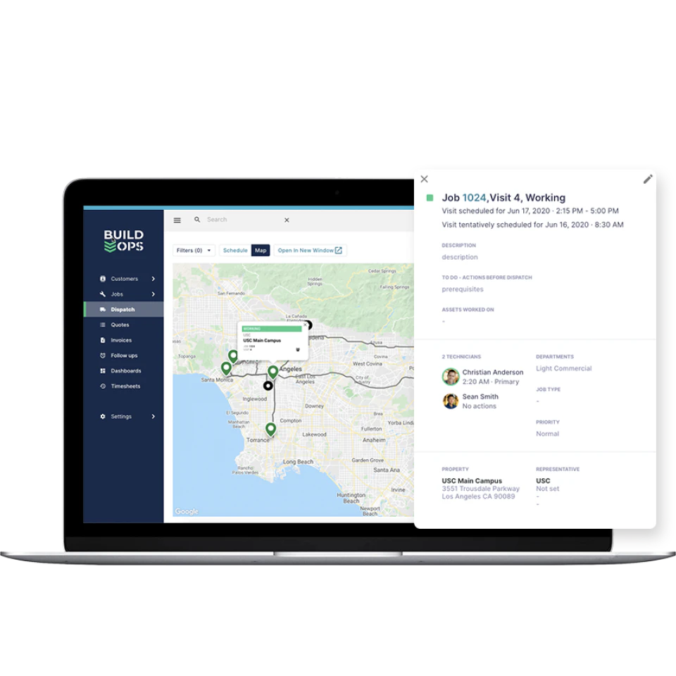 screenshot of BuildOps
