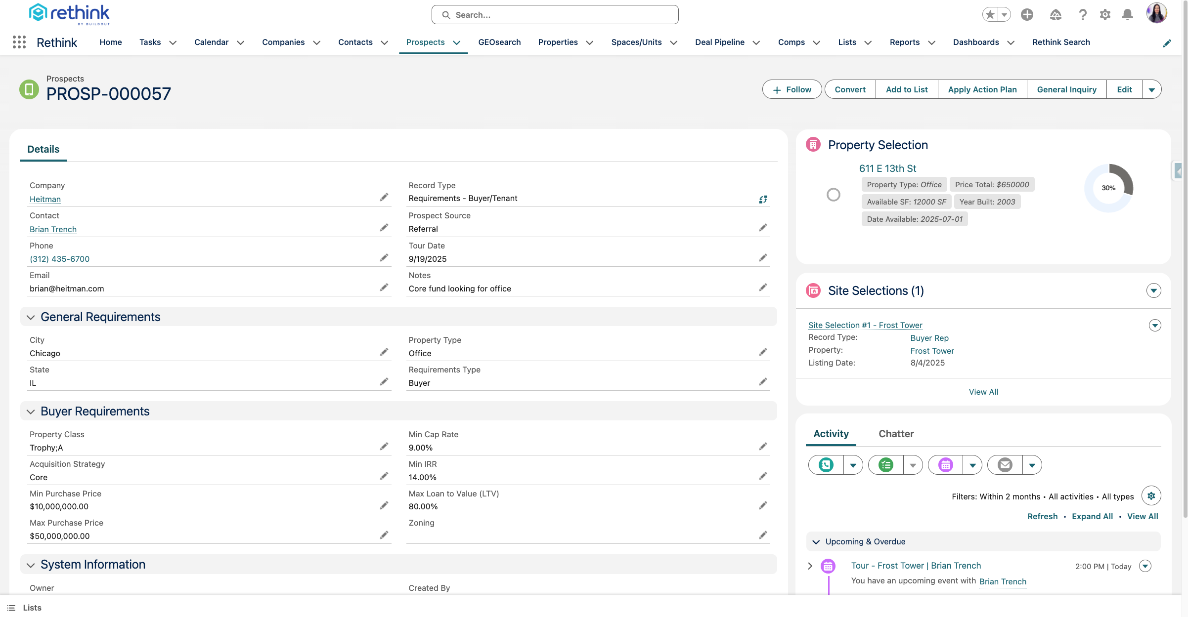 screenshot of Buildout